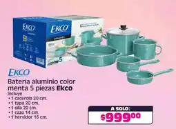 Soriana Híper Ekco batería aluminio color menta oferta