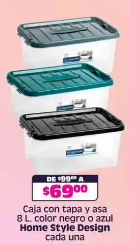 Soriana Híper Home style design caja con tapa y asa color negro o azul oferta