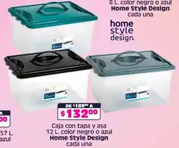 Soriana Híper Home style design caja con tapa y asa color negro o azul oferta