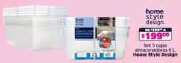 Soriana Híper Home style design set 5 cajas almacenadoras oferta