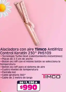 Soriana Híper Timco alaciadora con aire antifrizz oferta
