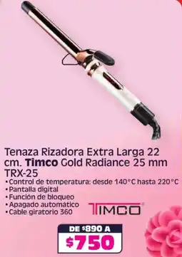 Soriana Híper Timco tenaza rizadora extra larga gold radiance oferta