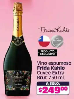 Soriana Híper Frida kahlo vino espumoso cuvee extra brut oferta