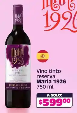 Soriana Híper María 1926 vino tinto reserva oferta