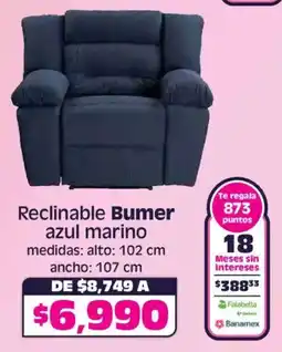 Soriana Híper Bumer reclinable azul marino oferta