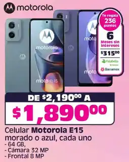 Soriana Mercado Motorola E15 oferta