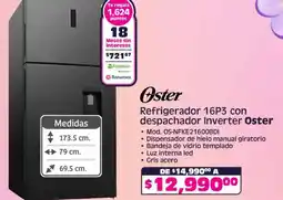Soriana Mercado Oster refrigerador despachador inverter 16P3 oferta