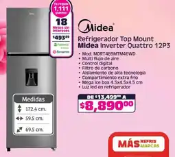 Soriana Mercado Midea refigerador top mount inverter oferta
