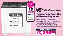 Soriana Mercado White-Westinghouse lavadora doble tina 13 kg oferta
