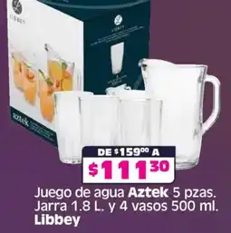 Soriana Mercado Aztek jarra + 4 vasos oferta
