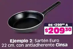Soriana Mercado Cinsa sartén euro con antiadherente oferta