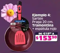 Soriana Mercado Tramontina sartén praga + espátula rojo oferta