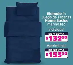Soriana Mercado Home Basics juego de sábanas marino liso individual oferta
