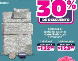 Soriana Mercado Home Basics juego de sábanas gris estampado individual oferta