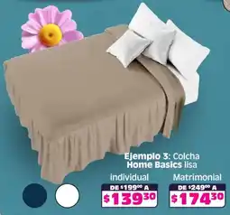 Soriana Mercado Home Basics colcha lisa individual oferta