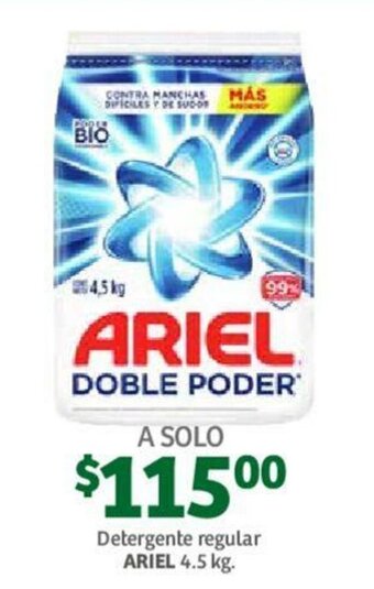 Soriana Mercado Detergente Regular Ariel 4.5kg oferta