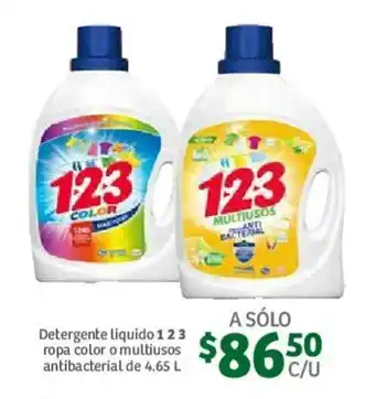 Soriana Mercado Detergente Líquido Ropa Color o Multiusos Antibacterial 1-2-3- 4.65L oferta