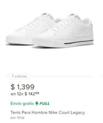 Mercado Libre Tenis para Hombre Nike Court Legacy oferta