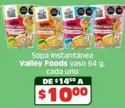 Soriana Híper Valley foods sopa instantánea vaso oferta