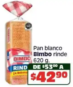 Soriana Híper Bimbo pan blanco bimbo rinde oferta