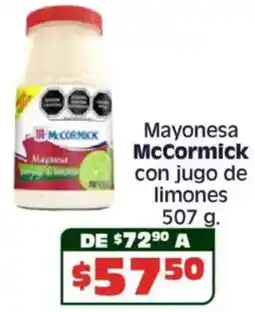Soriana Híper McCormick mayonesa con jugo de limones oferta