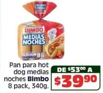 Bimbo pan para hot dog medias noches