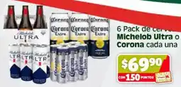 Soriana Híper Michelob ultra o corona cada una oferta