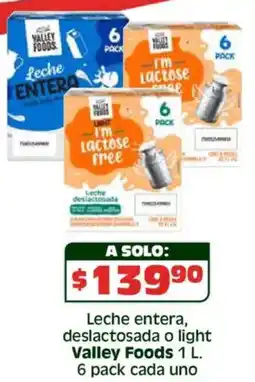 Soriana Híper Valley foods leche entera, deslactosada o light oferta