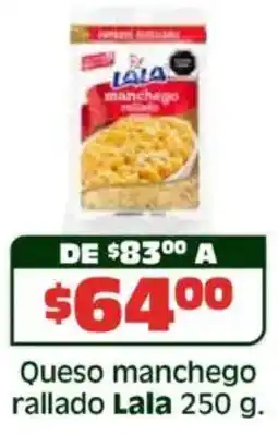 Soriana Híper Lala queso manchego rallado oferta