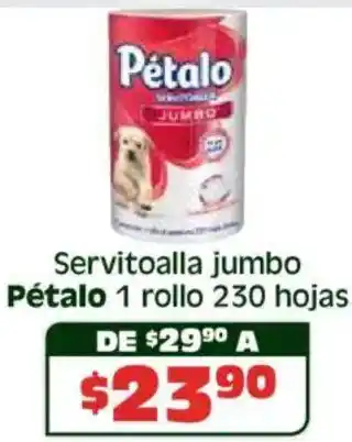 Soriana Híper Pétalo servitoalla jumbo oferta