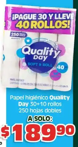 Soriana Híper Quality day papel higiénico oferta