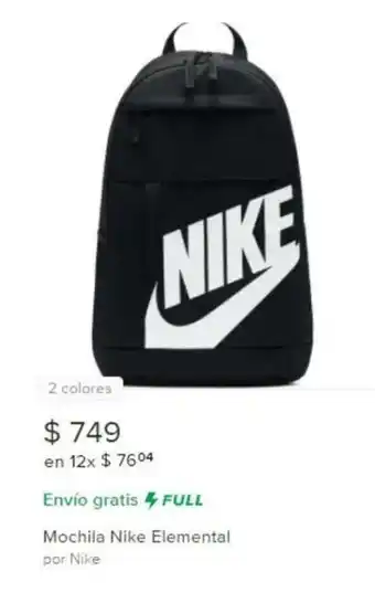 Mercado Libre Mochila Nike Elemental oferta
