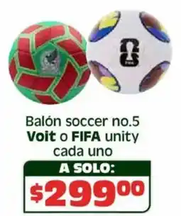 Soriana Híper Voit o fifa balón soccer no.5 unity cada uno oferta