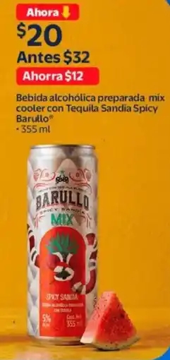 Walmart Barullo bebida alcohólica preparada mix cooler con tequila sandia spicy oferta