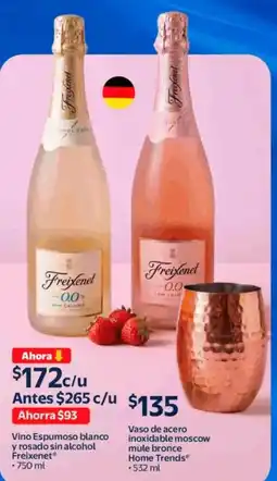 Walmart Freixenet vino espumoso blanco y rosado sin alcohol oferta