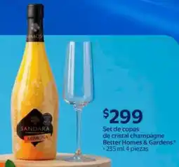 Walmart Better homes & gardens set de copas de cristal champagne oferta