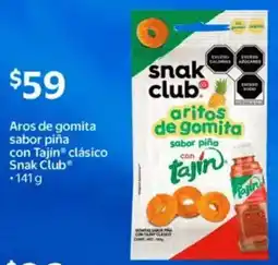 Walmart Snak club aros de gomita sabor piña con tajín clásico oferta