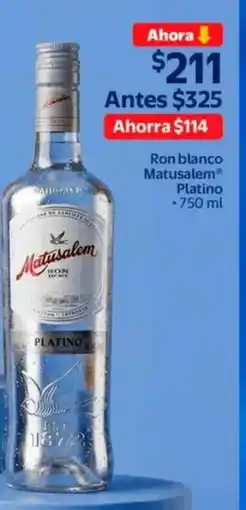 Walmart Matusalem platino ron blanco oferta