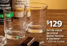Walmart Better homes & gardens set de vasos de cristal oferta