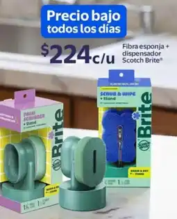 Walmart Scotch brite fibra esponja + dispensador oferta
