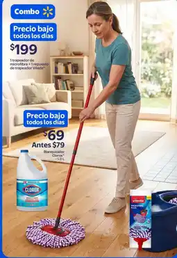 Walmart Vileda trapeador de microfibra + 1 repuesto de trapeador oferta