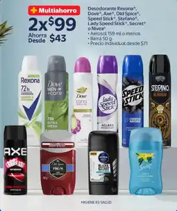 Walmart Rexona, dove, axe, old spice, speed stick, stefano, lady speed stick, secret o nivea desodorante oferta
