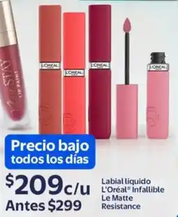 Walmart L'oréal labial líquido infallible le matte resistance oferta
