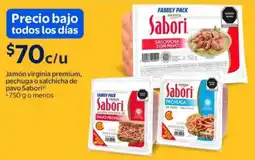 Walmart Sabori jamón virginia premium, pechuga o salchicha de pavo oferta