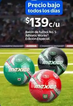 Walmart Balón de futbol no. 5 athletic works edición especial oferta