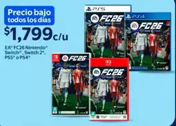 Walmart Ea fc26 nintendo switch, switch 2 , ps5 o ps4 oferta