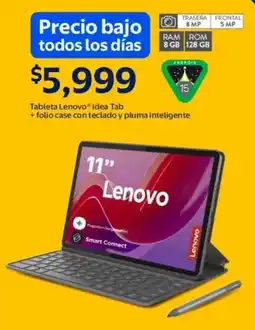 Walmart Lenovo tableta idea tab + folio case con teclado y pluma inteligente 11" oferta