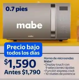 Walmart Mabe horno de microondas oferta