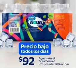 Walmart Great value agua natural oferta