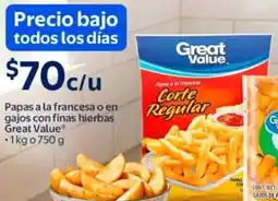 Walmart Great value papas a la francesa o en gajos con finas hierbas oferta